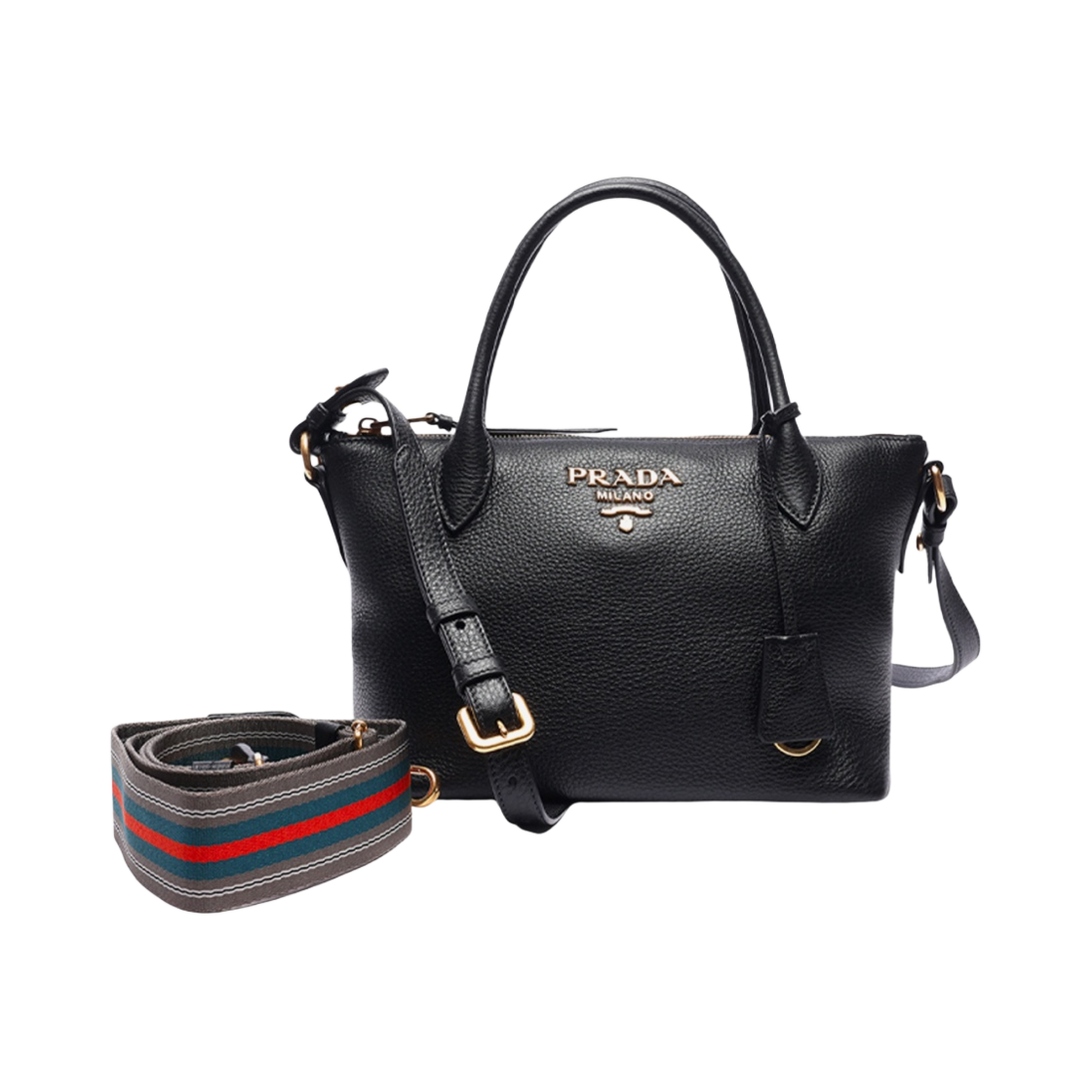 프라다 다이노 레더 토트백 블랙(Prada Daino Leather Tote Bag Black) - 1