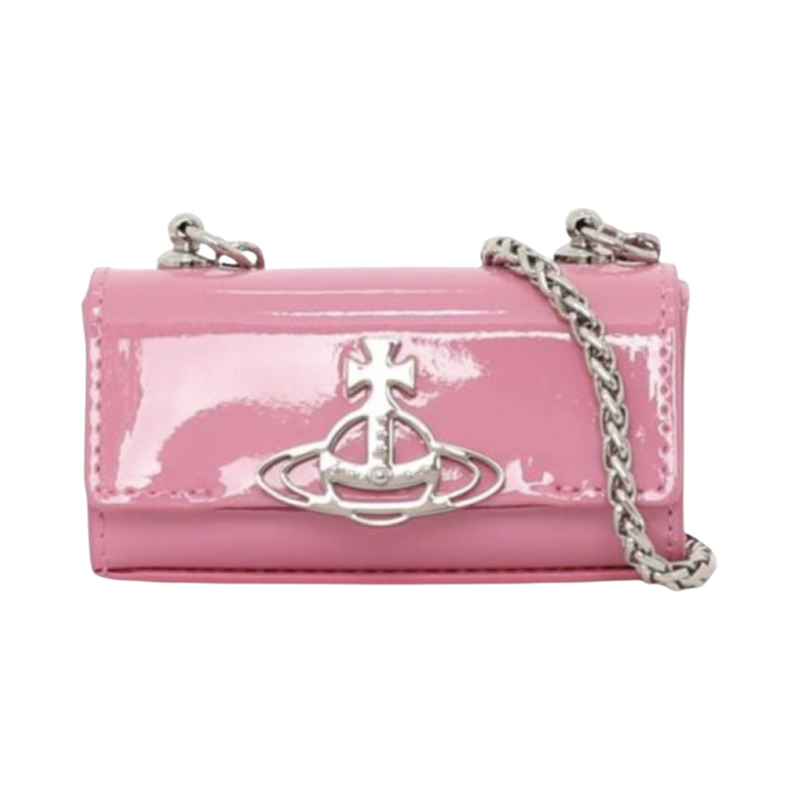 비비안 웨스트우드 샤이니 페이턴트 체인 립스틱 케이스 핑크