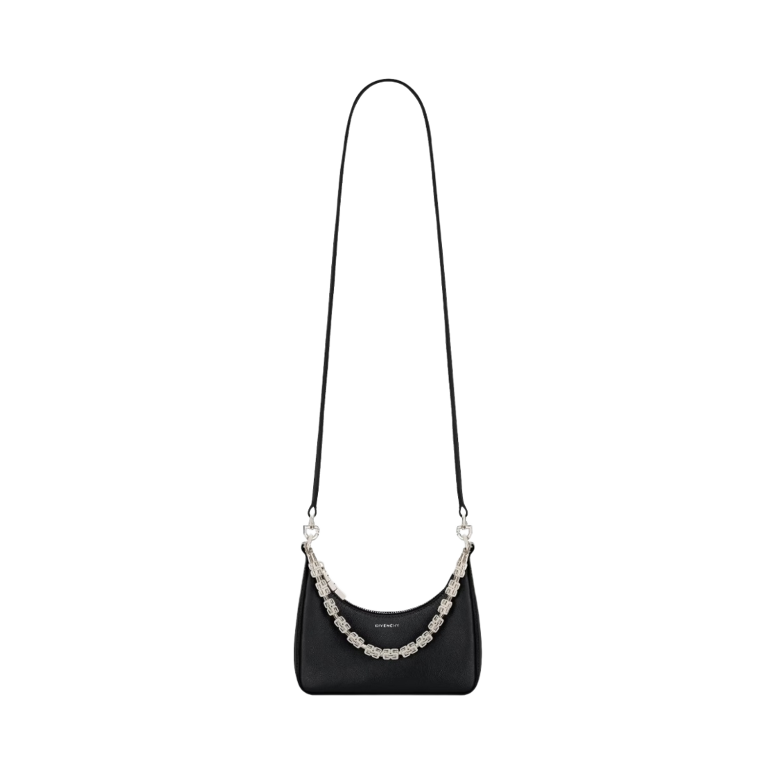 지방시 레더 체인 미니 문 컷 아웃 백 블랙(Givenchy Mini Moon Cut Out Bag in Leather with Chain Black) - 3