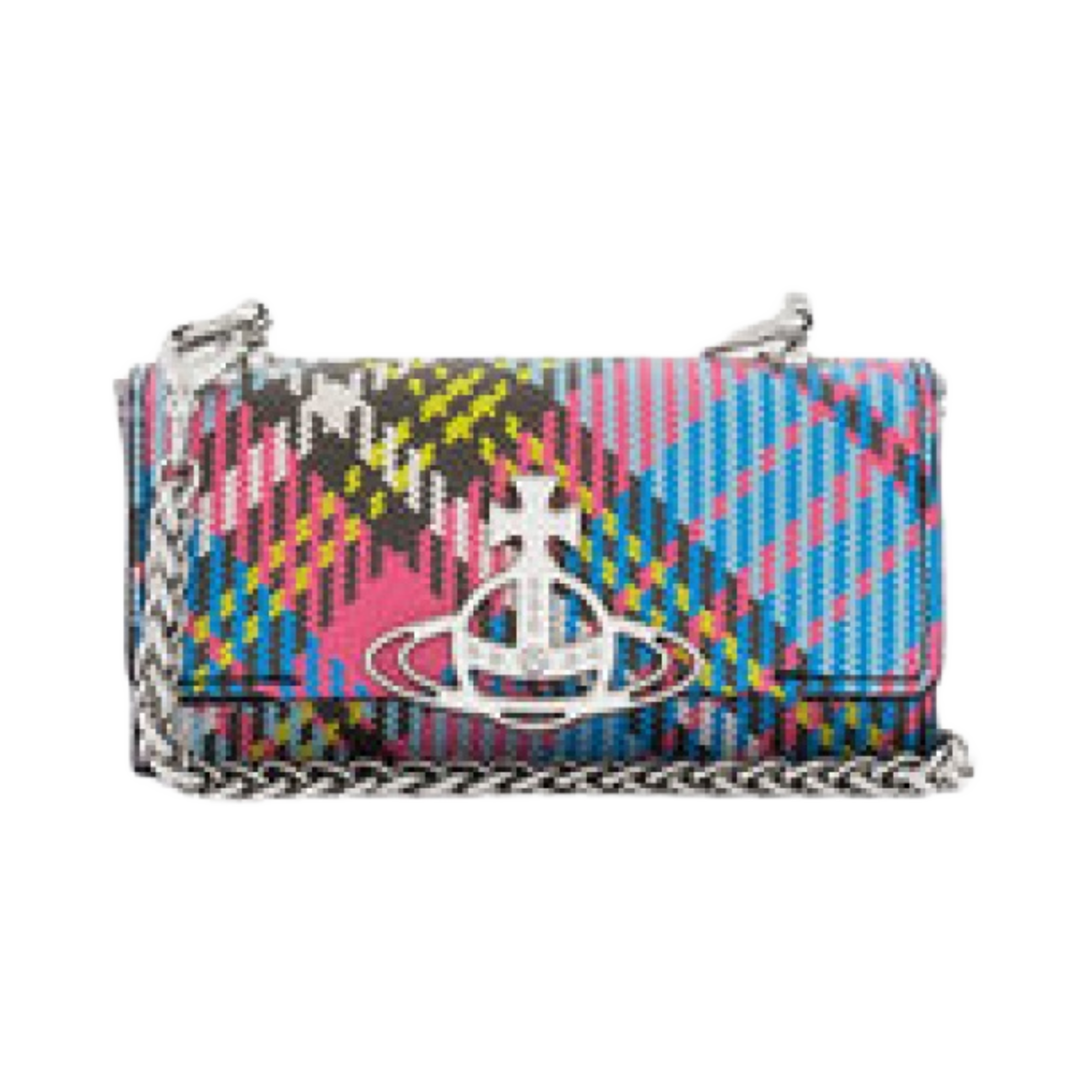 비비안 웨스트우드 바이오그린 사피아노 프린티드 체인 립스틱 케이스 맥켄디 타탄(Vivienne Westwood Biogreen Saffiano Printed Lipstick Case with Chain Macandy Tartan) - 1