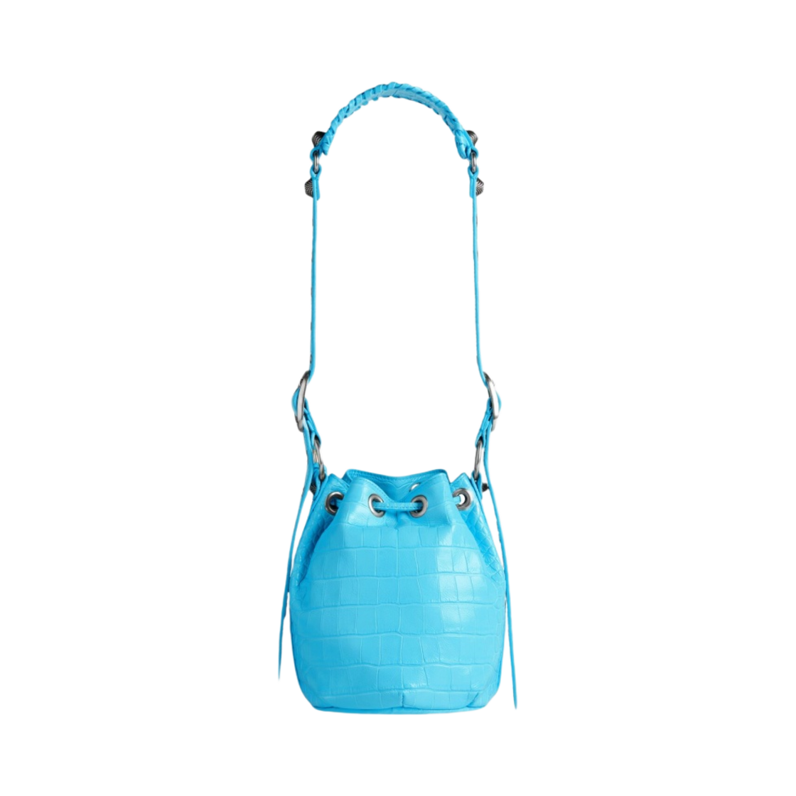 발렌시아가 르 카골 XS 버킷백 크로커다일 엠보스 블루 스카이(Balenciaga Le Cagole XS Bucket Bag Crocodile Embossed Blue Sky) - 3