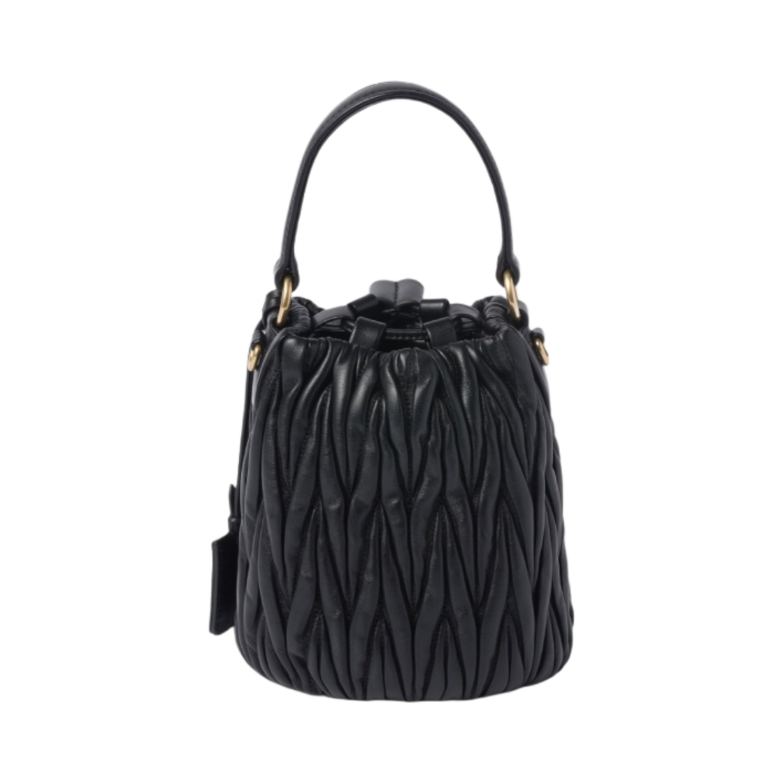 미우 미우 마테라쎄 나파 가죽 버킷백 블랙(Miu Miu Matelasse Nappa Leather Bucket Bag Black) - 3