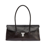 Lemaire Glossy Vegetable Leather Shoulder Gear Bag Espresso