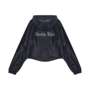 (W) Matin Kim Matin Crop Hoody Coating Jumper Navy