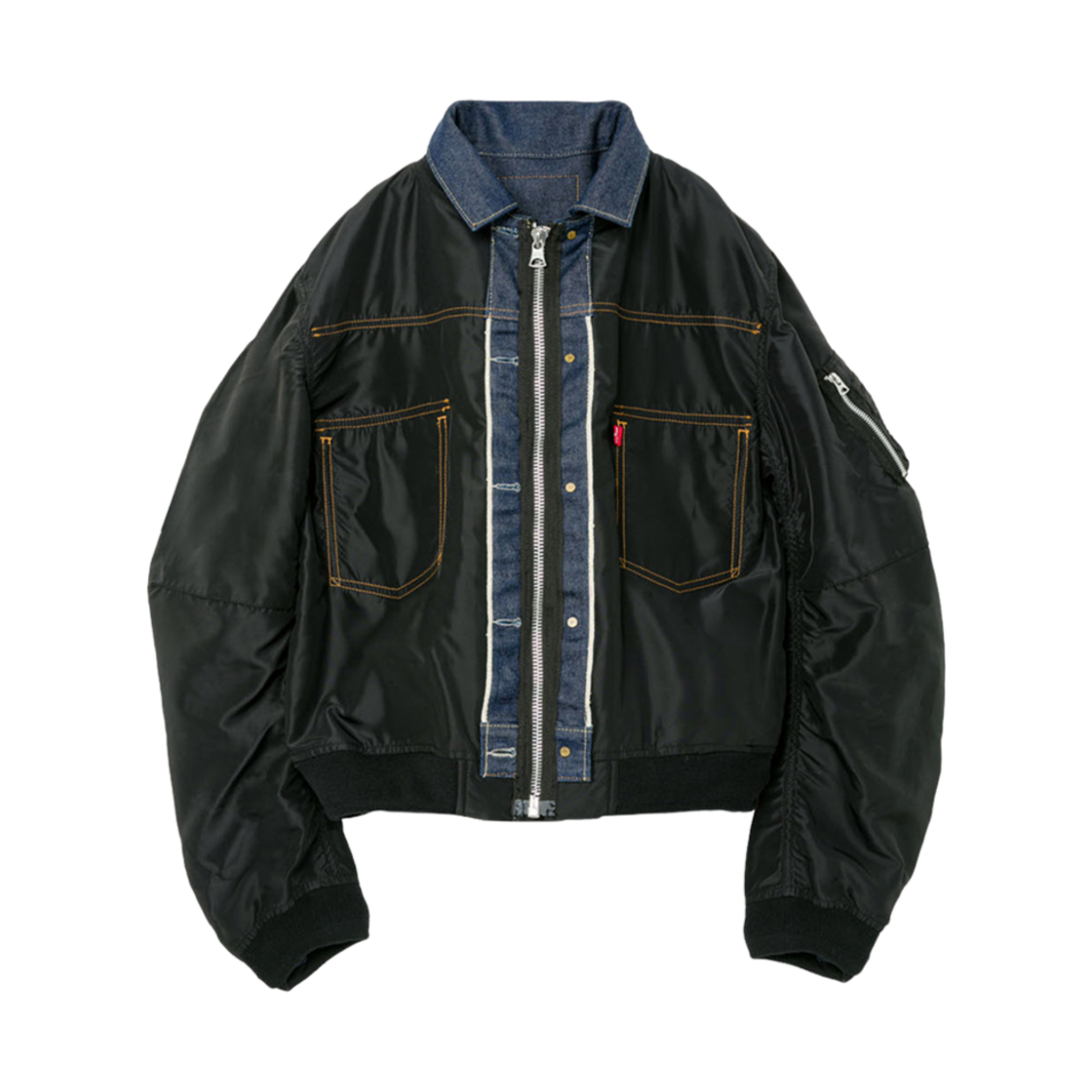 리바이스 x 사카이 데님 x 나일론 트윌 리버시블 블루종 인디고 블랙(Levi's x Sacai Denim x Nylon Twill Reversible Blouson Indigo Black)
