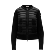 (W) Moncler Padded Wool Cardigan Black - 22FW