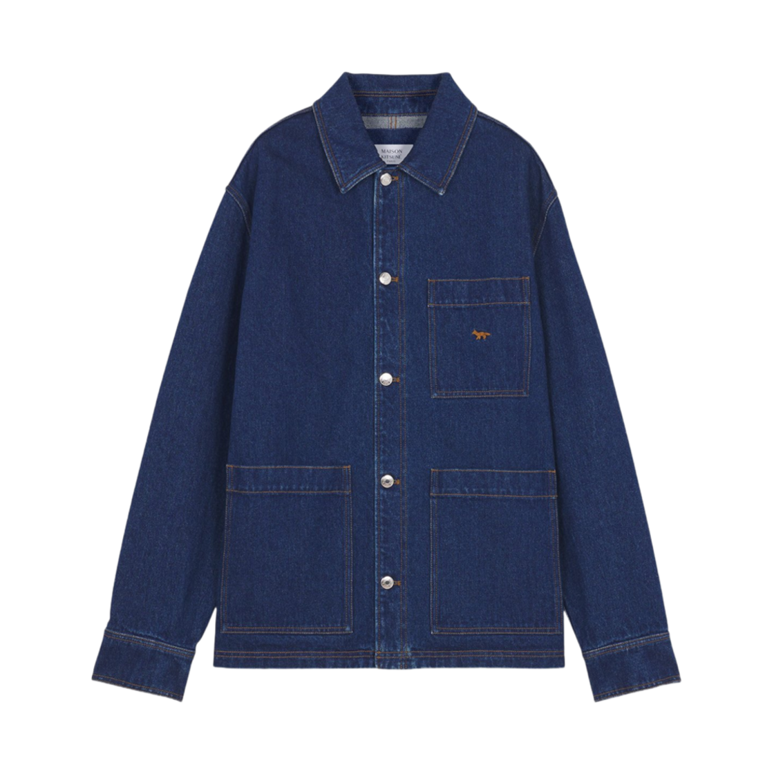 메종 키츠네 데님 워크웨어 자켓 스톤 워시드 인디고(Maison Kitsune Denim Workwear Jacket Stone Washed Indigo) - 1