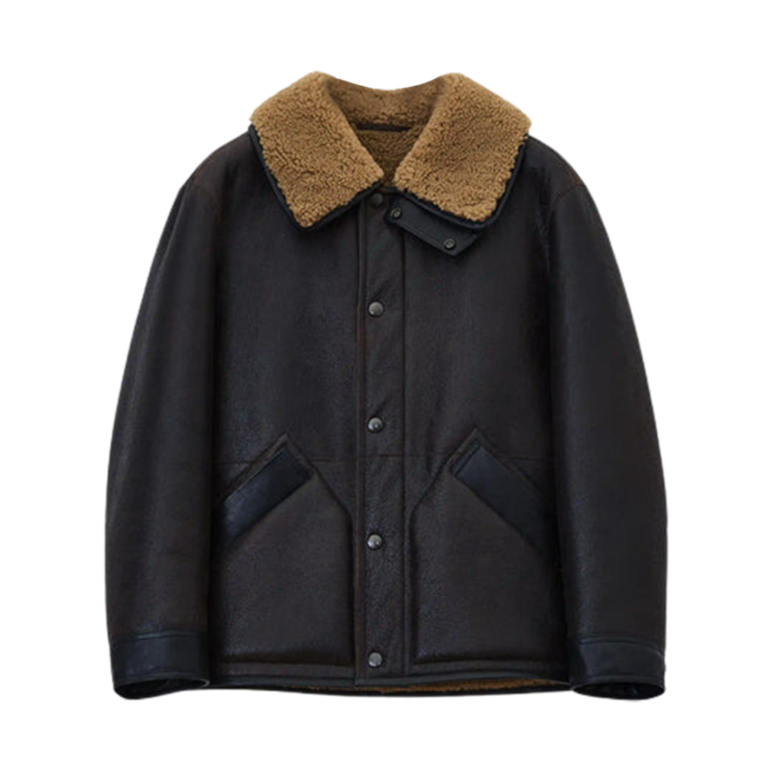 CO1080-LL0092-495 Lemaire Lamb Shearling Leather Coat Espresso