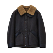 Lemaire Lamb Shearling Leather Coat Espresso