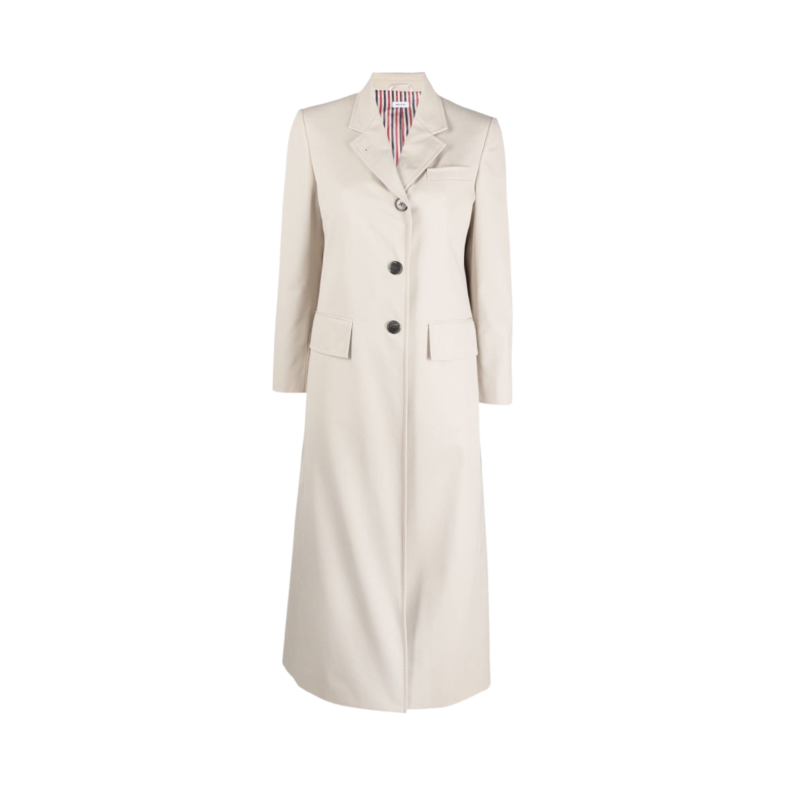 (W) 톰브라운 워터프루프 트윌 와이드 라펠 오버코트 카키((W) Thom Browne Waterproof Twill Wide Lapel Overcoat Khaki) - 1