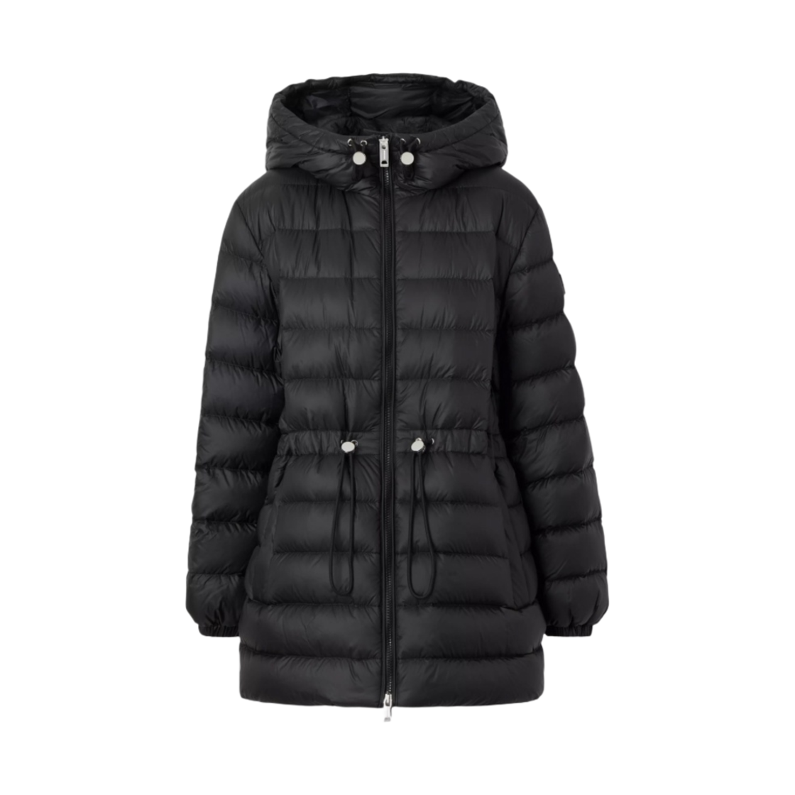 (W) 버버리 로고 아플리케 나일론 후드 퍼퍼 자켓 블랙((W) Burberry Logo Applique Nylon Hooded Puffer Jacket Black) - 1