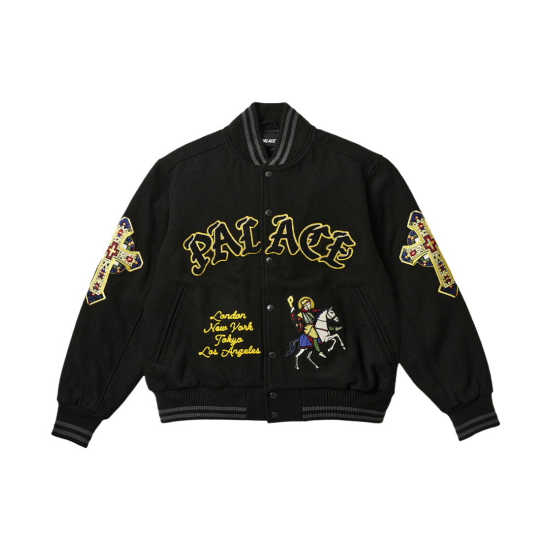 팔라스 세인트 바시티 자켓 블랙 - 24SS(Palace Saints Varsity Jacket Black - 24SS)