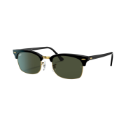 Ray-Ban Clubmaster Legend Gold Square Polished Black Frame Green Classic G-15 Lenses