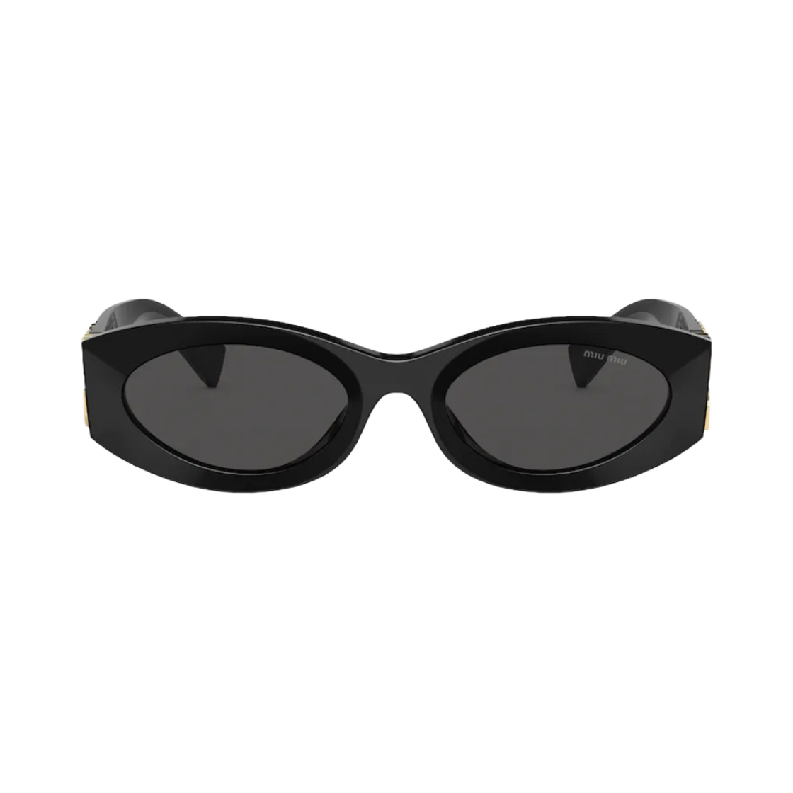 (W) 미우 미우 글림스 선글라스 슬레이트 그레이 렌즈 블랙 아세테이트((W) Miu Miu Glimpse Sunglasses Slate Grey Lenses Black Acetate)