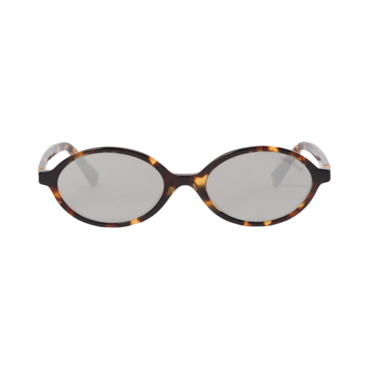SMU04Z-EVAU-FE07F-C-050 (W) Miu Miu Regard Sunglasses Chrome Pleated Lenses Honey Tortoiseshell Acetate Standard fit
