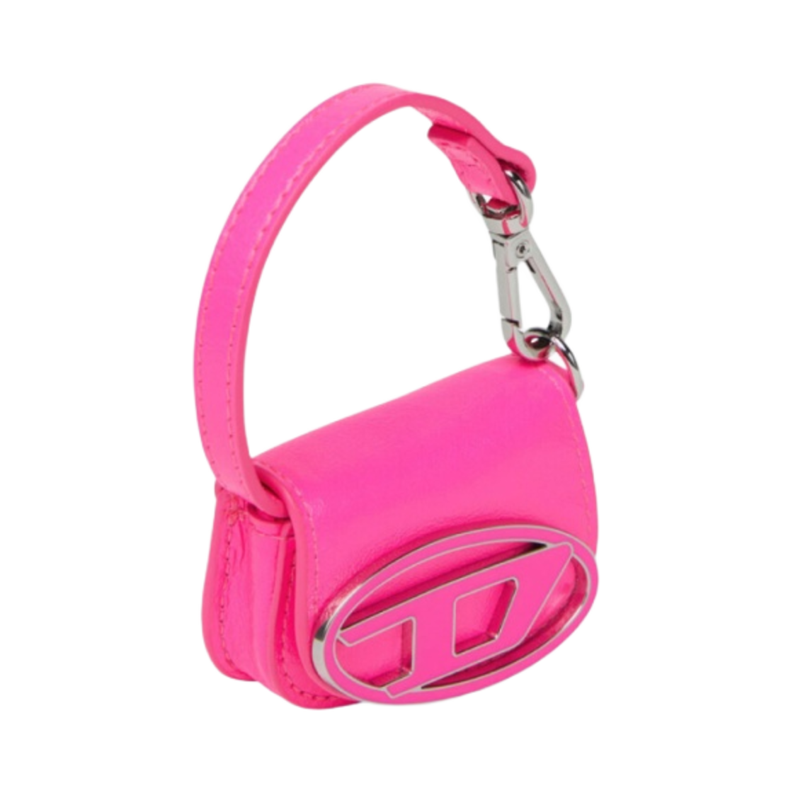 디젤 1DR 파우치 마이크로 키링 핑크 플루오(Diesel 1DR Micro Leather Bag Charm Pink Fluo) - 2