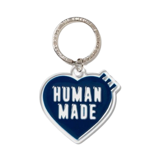 Human Made Heart Keyring Navy