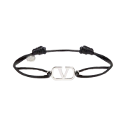 Valentino Vlogo Signature Cotton Bracelet Black