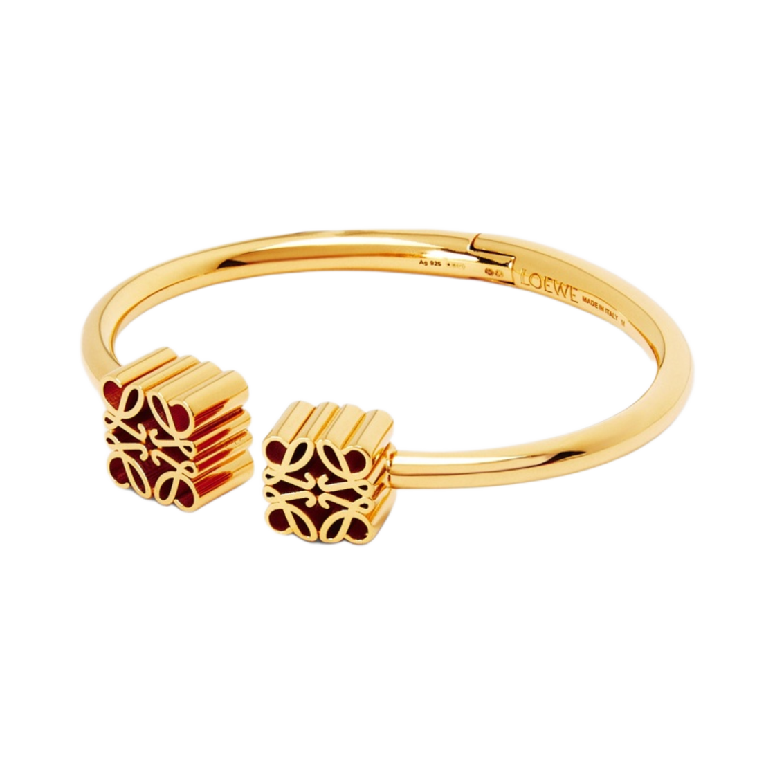 (W) 로에베 아나그램 커프 스털링 실버 골드((W) Loewe Anagram Cuff in Sterling Silver Gold) - 1
