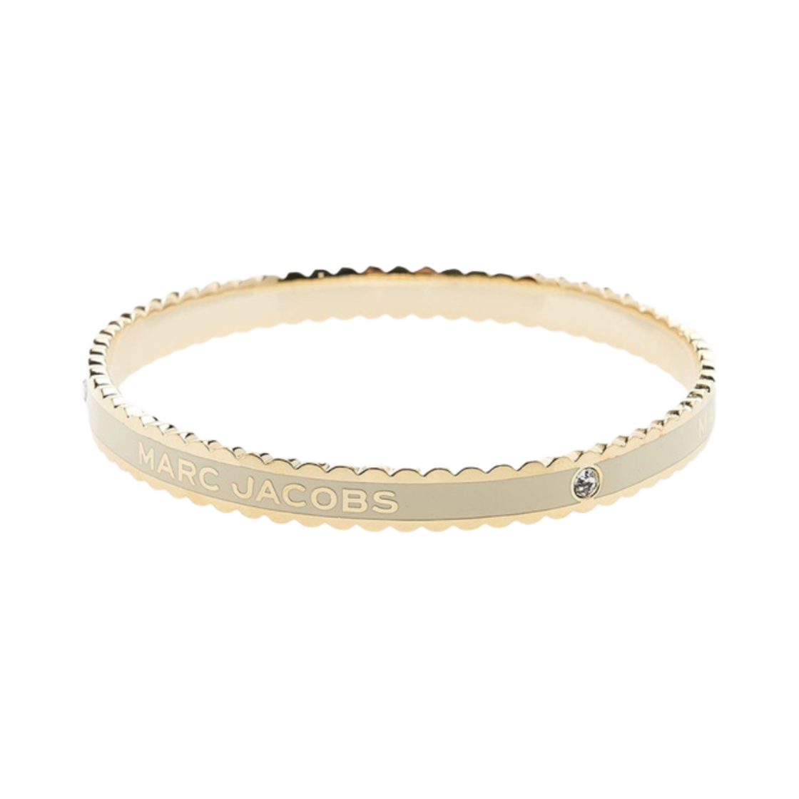 J103MT7PF22-108 (W) Marc Jacobs The Medallion Scalloped Bangle Cream Gold