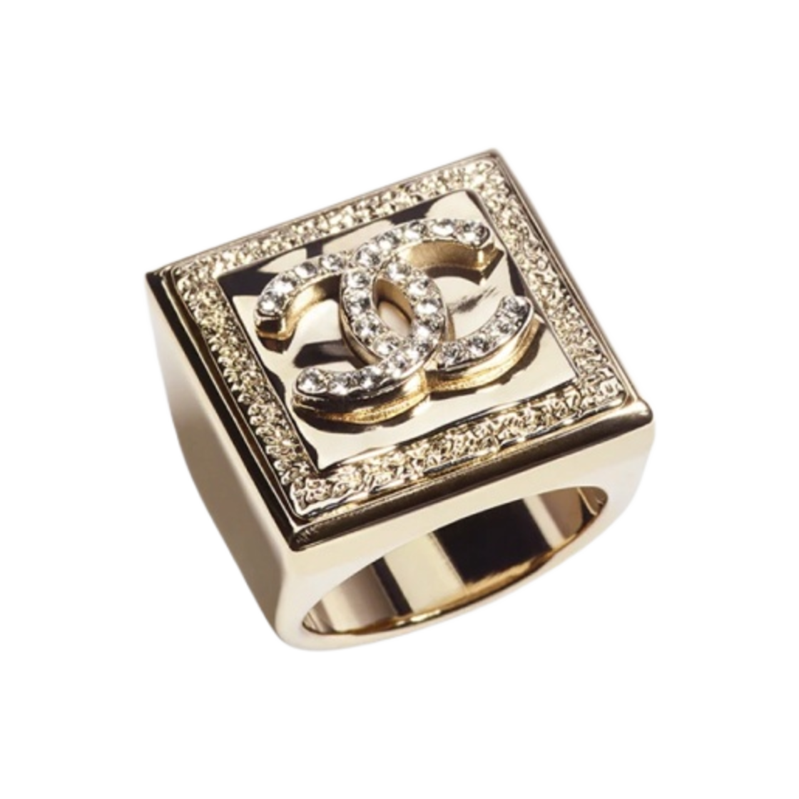 (W) 샤넬 링 메탈 스트라스 & 골드 크리스탈((W) Chanel Ring Metal Strass & Gold Crystal) - 1