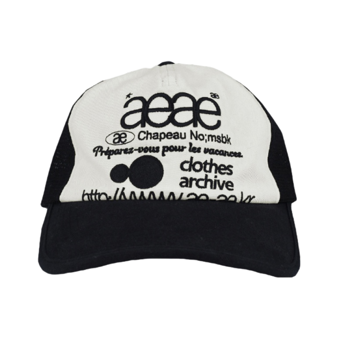 에이이에이이 웹 로고 메쉬 캡 블랙(Aeae Web Logo Mesh Cap Black)