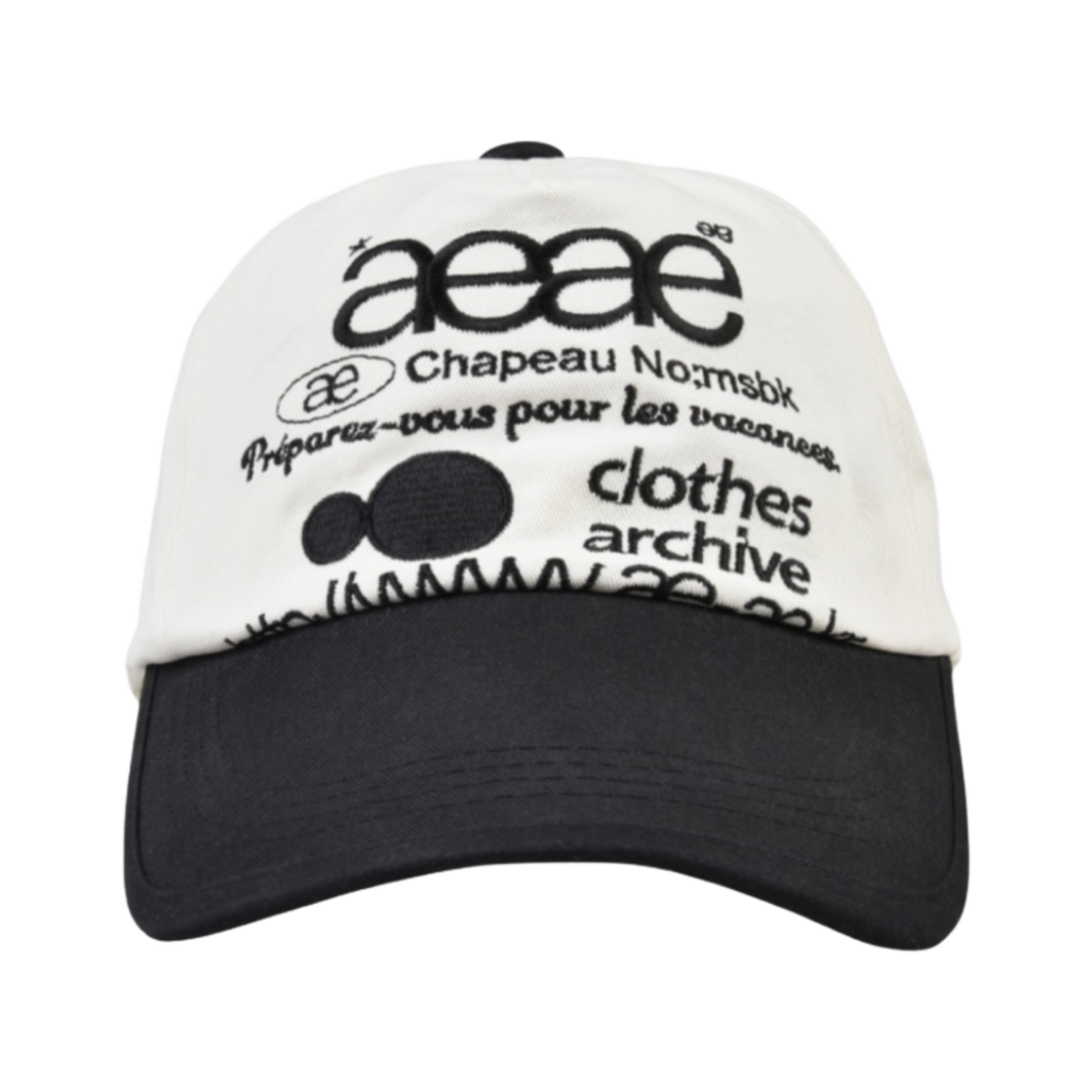 에이에이 웹 로고 투 톤 볼캡 화이트 블랙(Aeae Web Logo Two Tone Ball Cap White Black) - 1