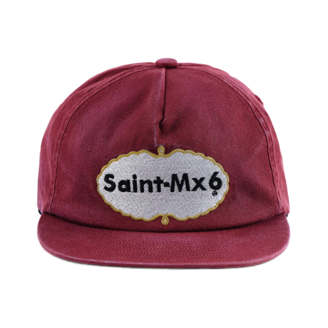 HR8-0000-076 Saint Mxxxxxx Eat Me 5 Panel Cap Burgundy - 25SS