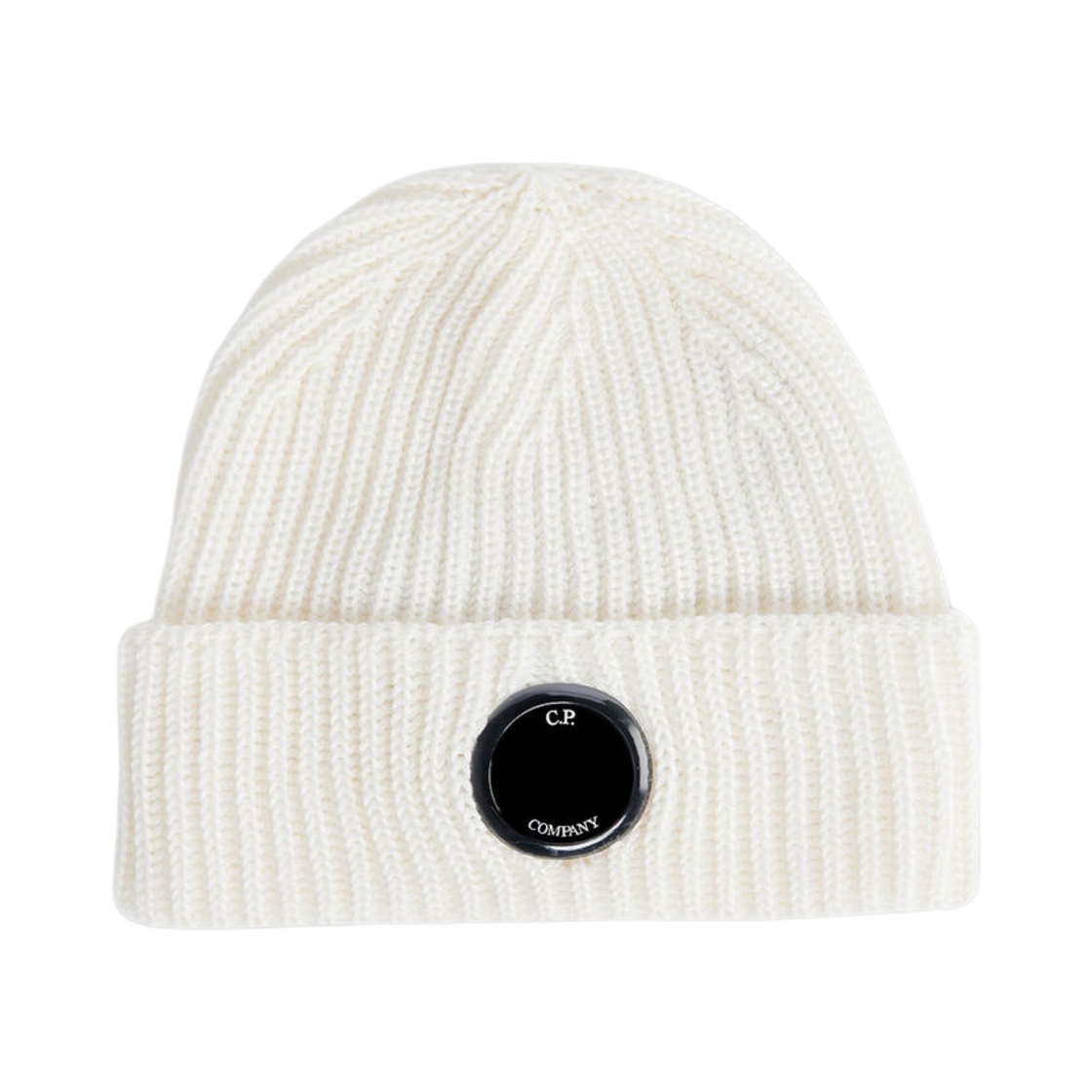 15CMAC272A005509A103 C.P. Company Extra Fine Merino Wool Beanie Gauze White - 23FW