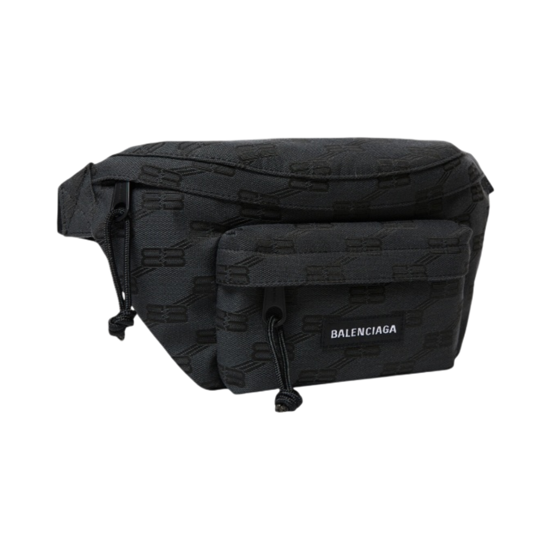 발렌시아가 시그니쳐 미디움 벨트팩 BB 모노그램 자카드 캔버스 블랙(Balenciaga Signature Medium Beltpack BB Monogram Jacquard Canvas Black) - 2