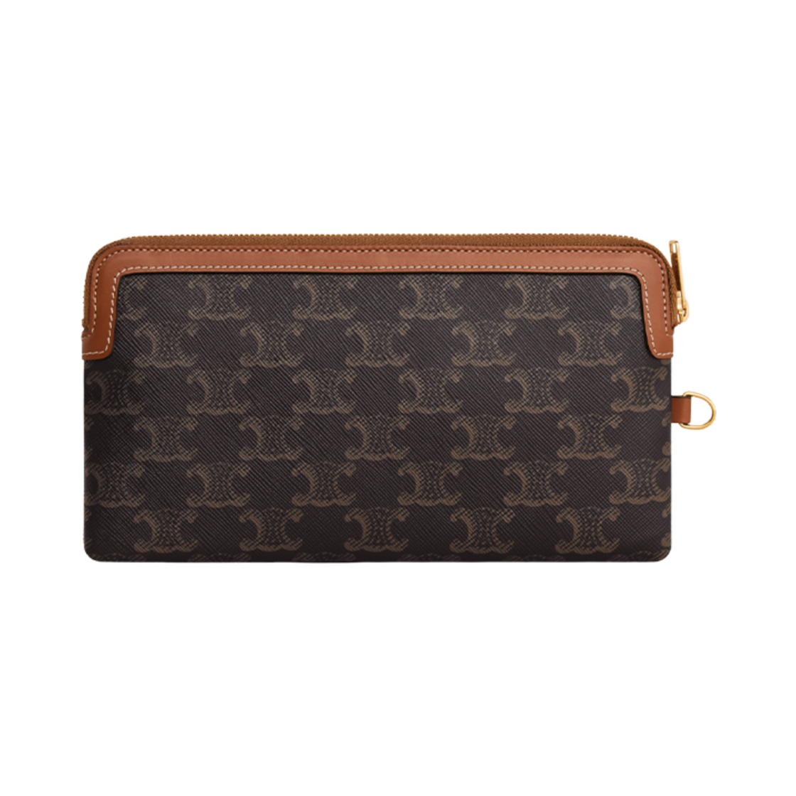 셀린느 롱 파우치 스트랩 퀴르 트리옹프 트리옹프 캔버스 카프스킨 탄(Celine Long Pouch with Strap Cuir Triomphe in Triomphe Canvas Calfskin Tan) - 3
