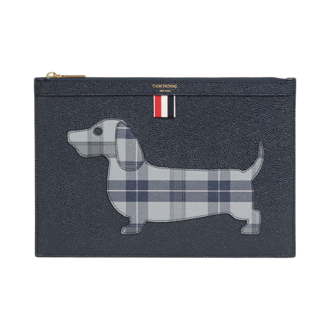 톰브라운 페블 그레인 레더 타탄 헥터 스몰 도큐먼트 홀더 네이비(Thom Browne Pebble Grain Leather Tartan Hector Small Document Holder Navy) - 1