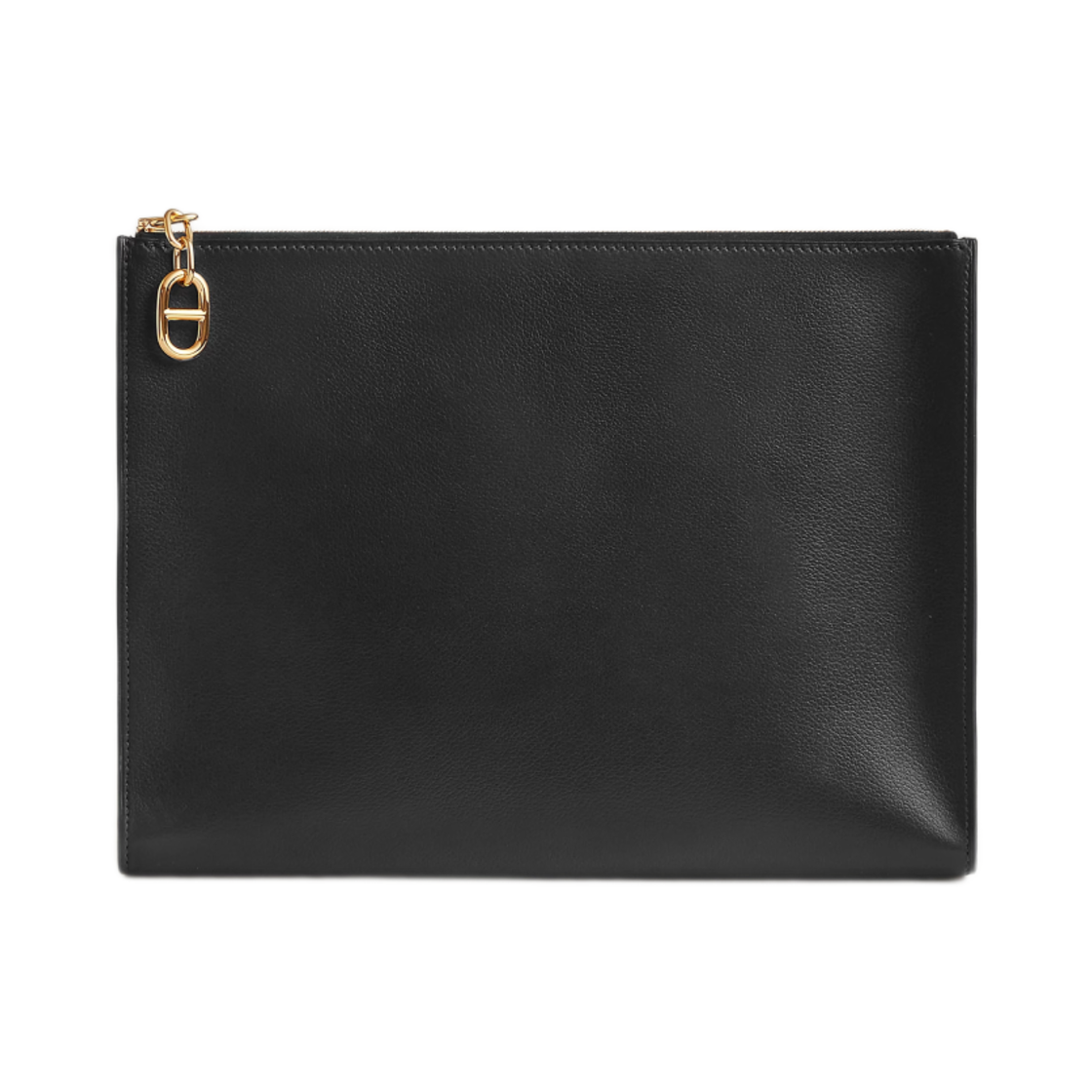 H084325CC89 Hermes Zipengo Chaine d'Ancre GM Pouch Evergrain & Yellow Gold Noir