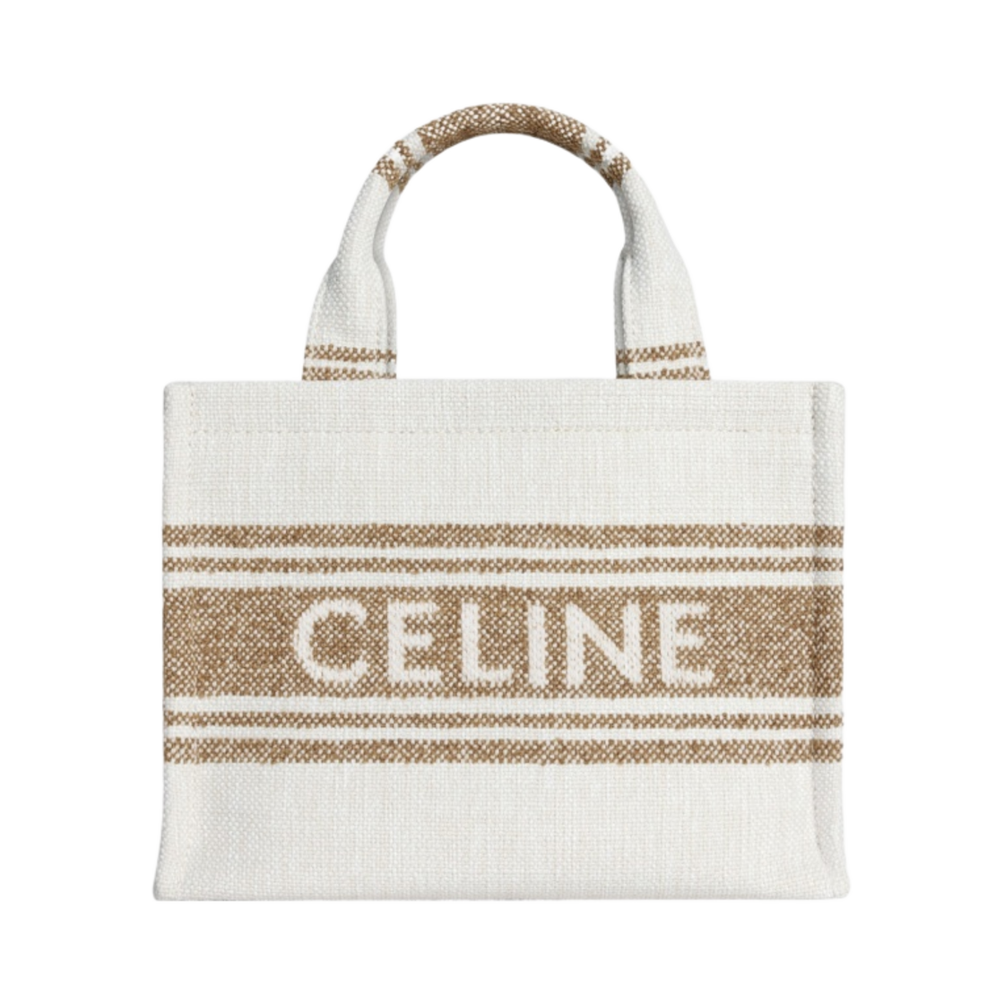 셀린느 자카드 스트라이프 텍스타일 스몰 카바스 타이스 토바코 탄(Celine Small Cabas Thais in Striped Textile with Celine Jacquard Tobacco Tan) - 1