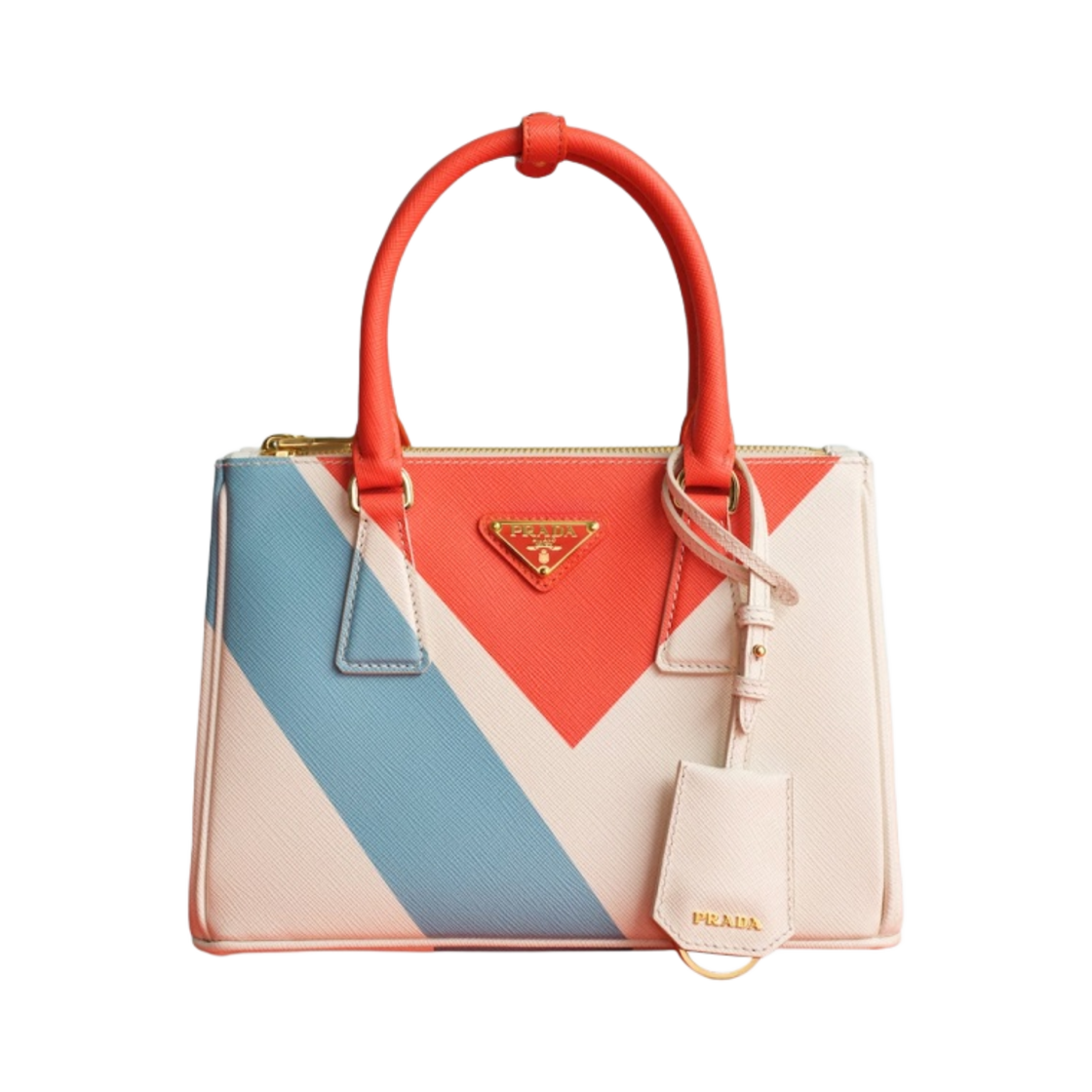 프라다 스몰 프라다 갤러리아 사피아노 스페셜 에디션 백 화이트 오렌지(Prada Small Prada Galleria Saffiano Special Edition Bag White Orange) - 1