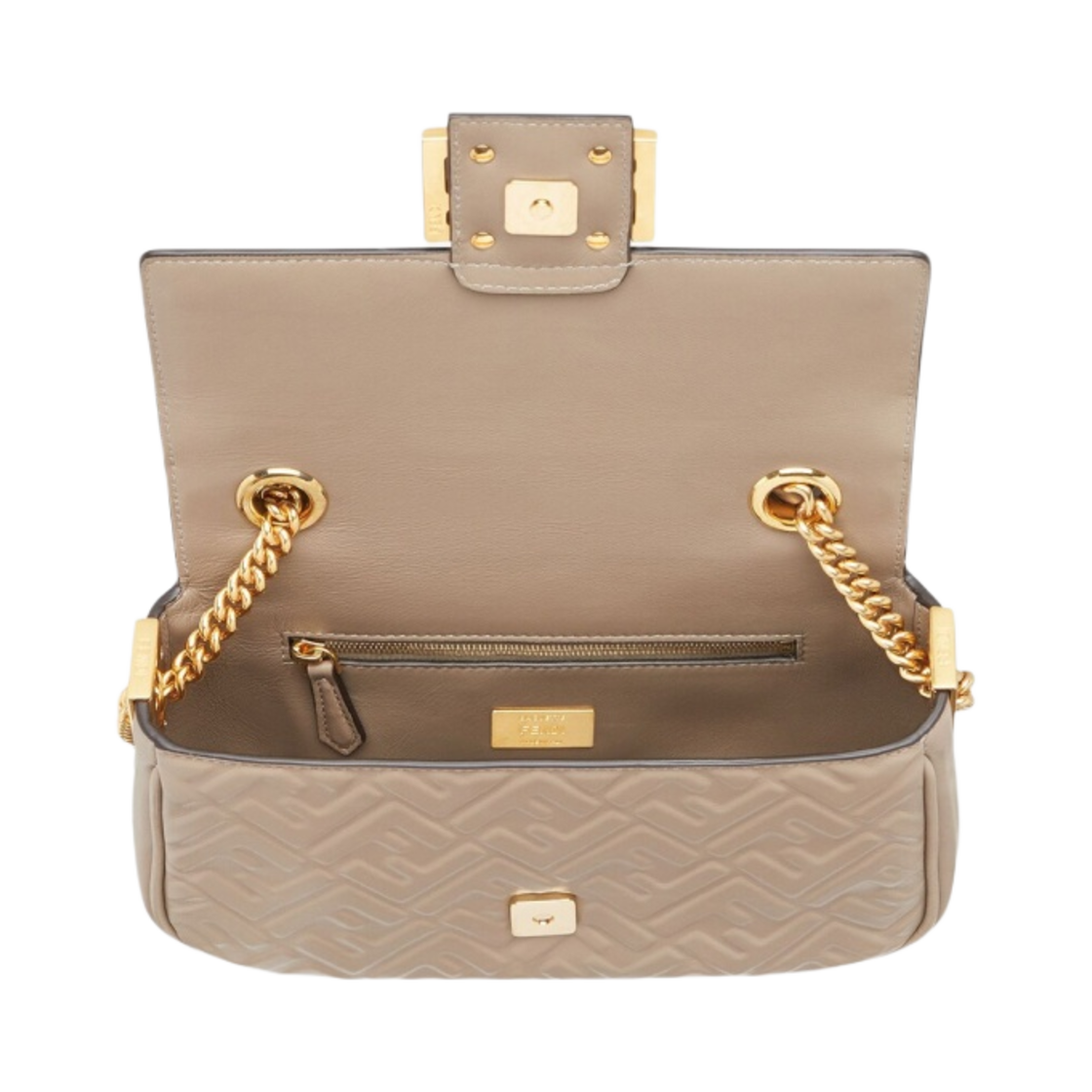펜디 바게트 체인 미디 레더백 베이지(Fendi Baguette Chain Midi Leather Bag Beige) - 4