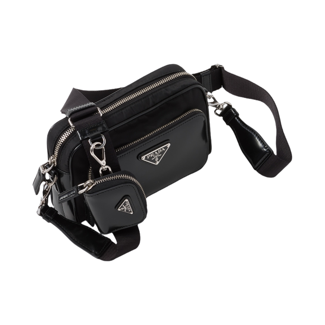 프라다 리나일론 브러쉬드 레더 숄더백 블랙(Prada Re-Nylon Brushed Leather Shoulder Bag Black) - 2