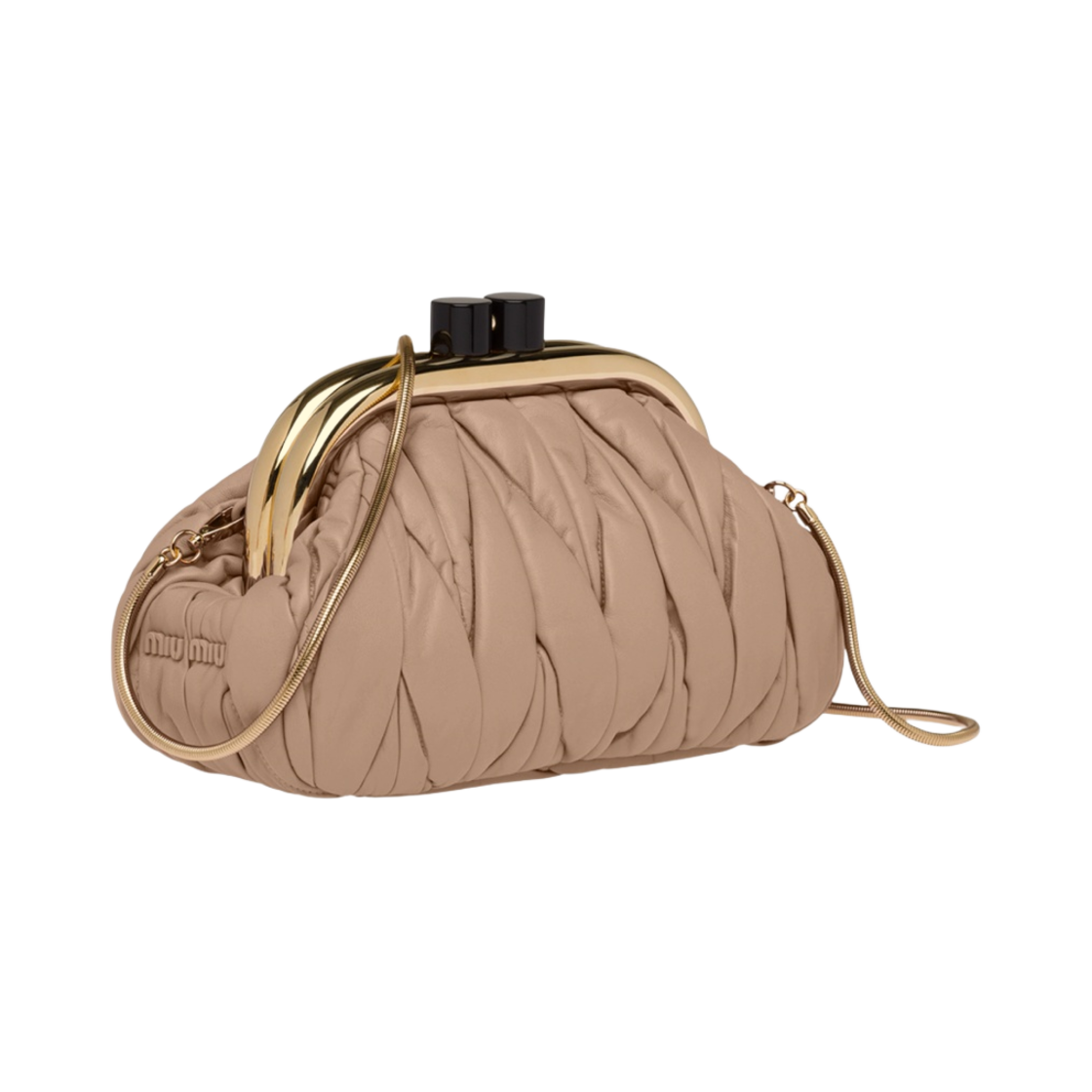 미우 미우 나파 가죽 미우 벨 클러치 카메오(Miu Miu Nappa Leather Miu Belle Clutch Cameo) - 2