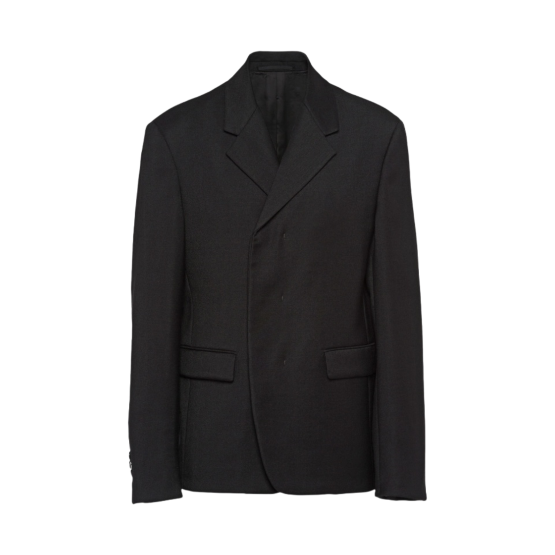 프라다 싱글 브레스티드 모헤어 울 자켓 블랙(Prada Single-Breasted Mohair Wool Jacket Black) - 1