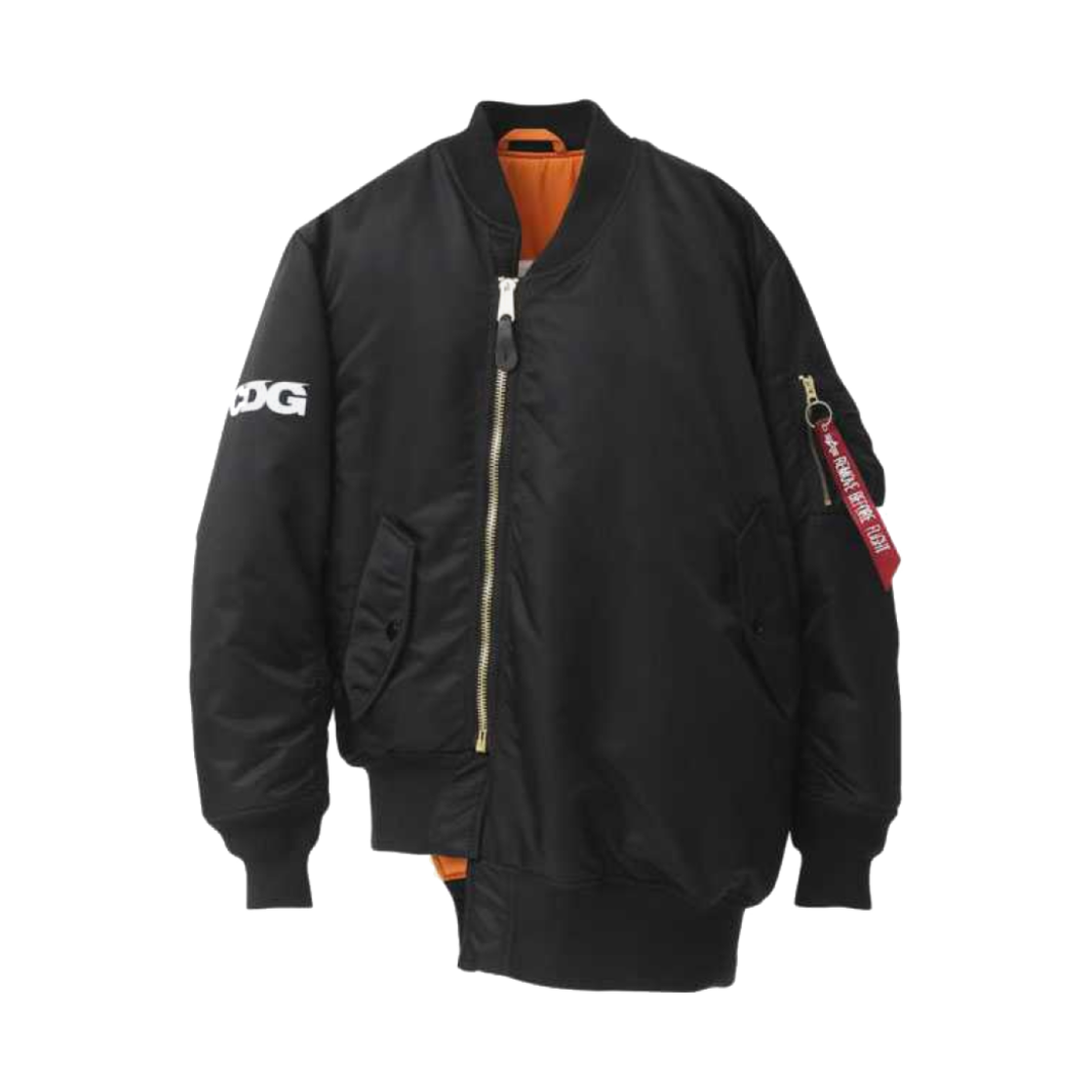 CDG x 알파 인더스트리 바이어스 MA-1 자켓 블랙(CDG x Alpha Industries Bias MA-1 Jacket Black)