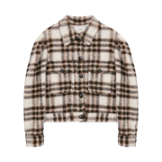 (W) Isabel Marant Leiko Checked Coat Ecru - 22FW