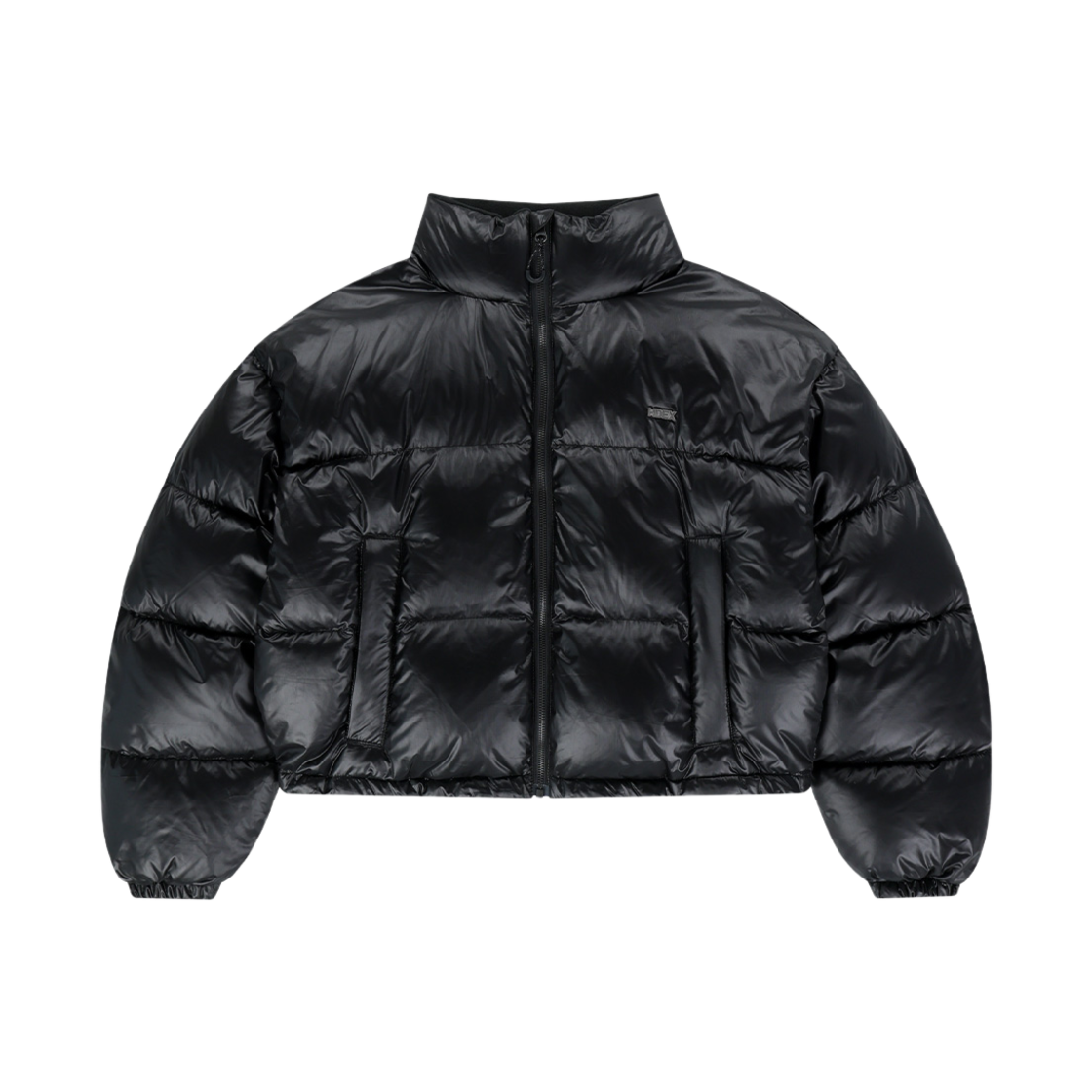 H244WLCJP050BK HDEX Womens Glossy Crop Puffer Black