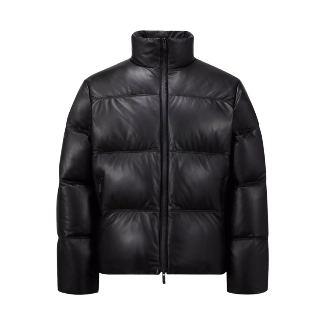 J2-091-1A00124-59839-999 Moncler Ligont Leather Down Jacket Black - 24FW