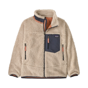 (Kids) Patagonia Retro-X Jacket Natural W Smolder Blue