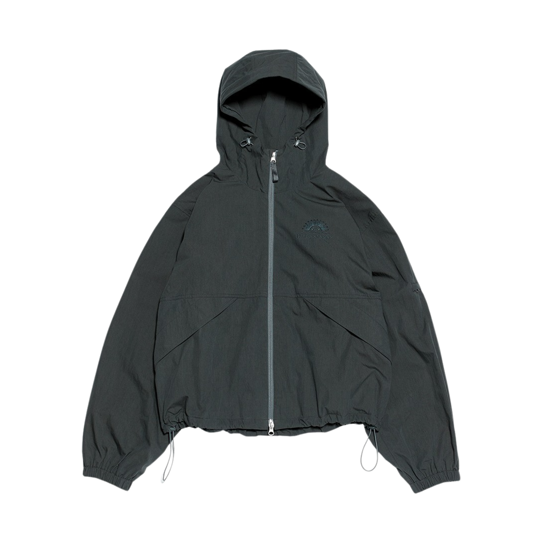 23HSJKGR0053 Hello Sunrise Hooded Zip-Up Jacket Gray