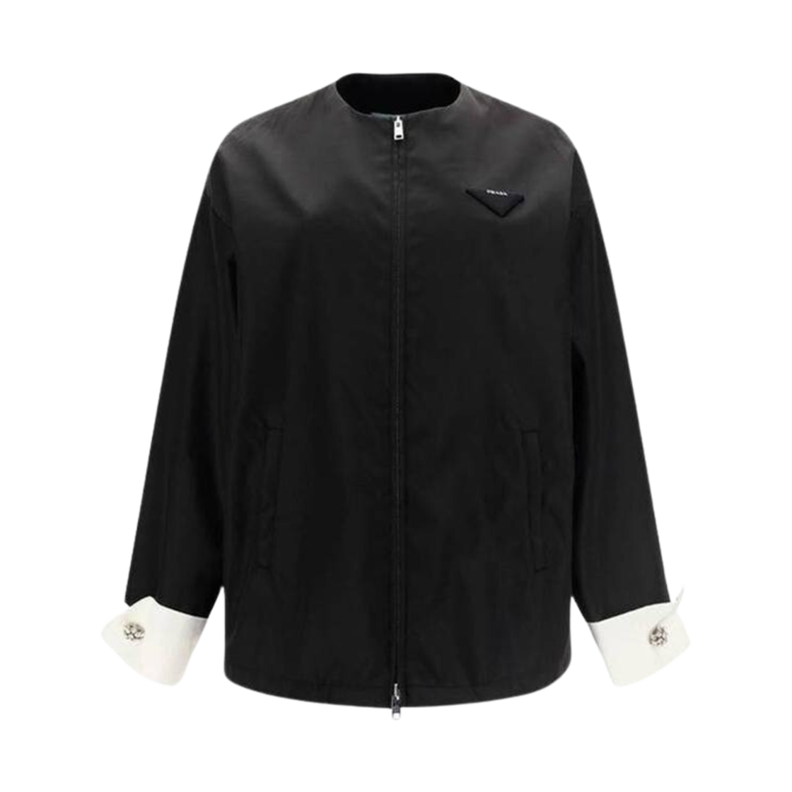 292096-1WQ8-F0002 (W) Prada Triangle Patch Blouson Jacket Black