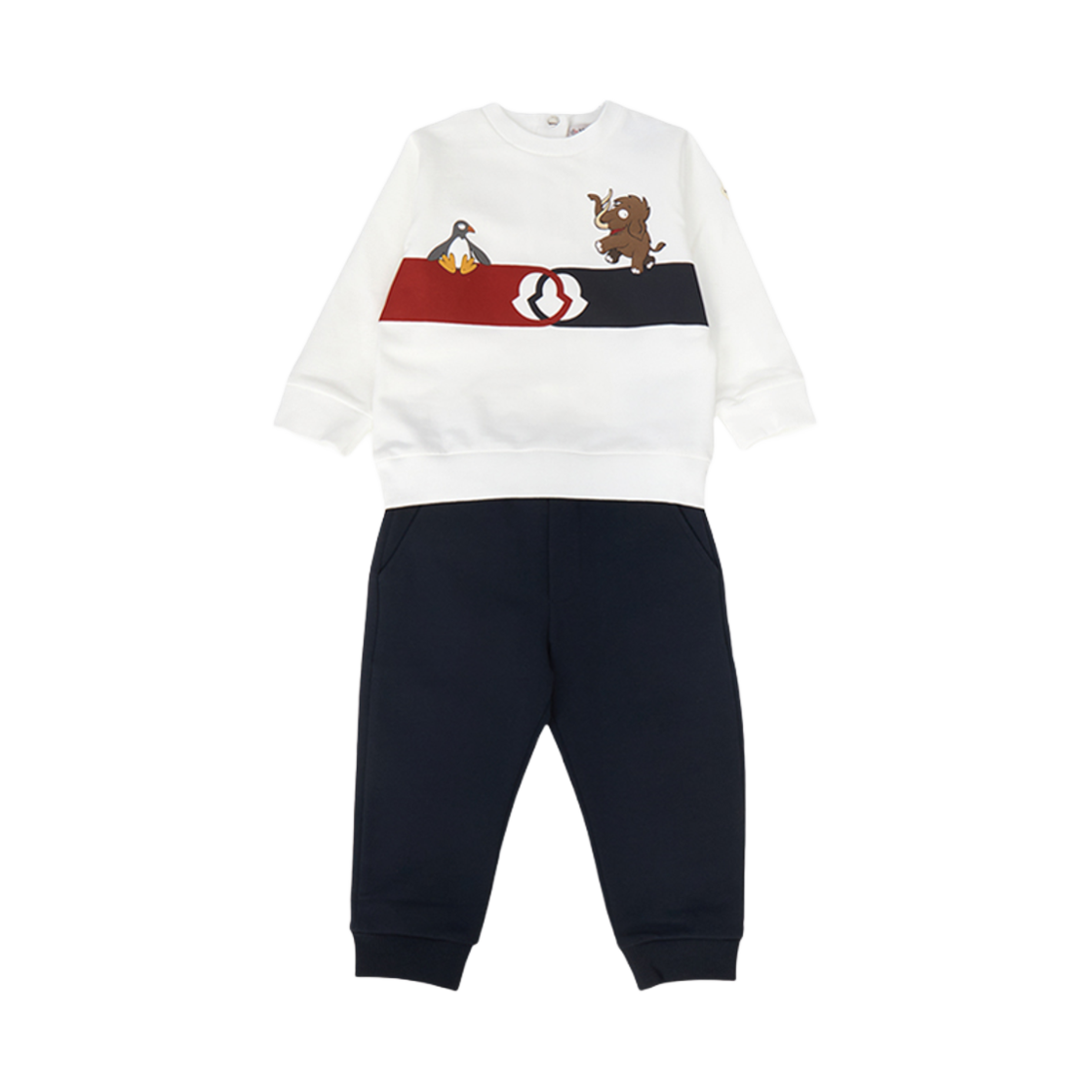 (키즈) 몽클레르 베이비 플리스 트레이닝 세트 화이트 - 24FW((Kids) Moncler Baby Fleece Training Set White - 24FW)