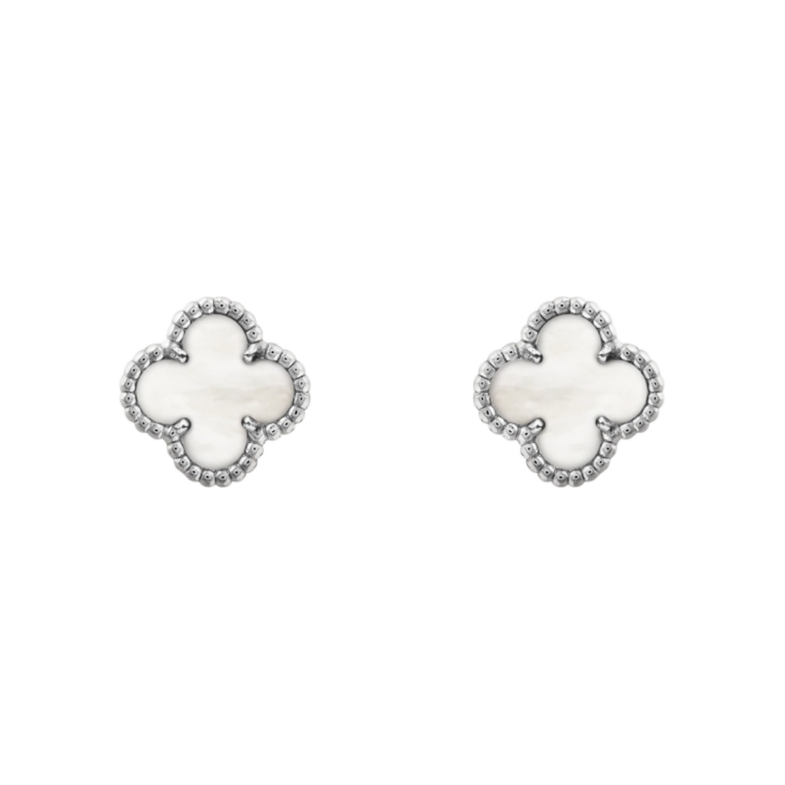 (W) 반 클리프 & 아펠 스위트 알함브라 이어링 화이트 골드 마더 오브 펄((W) Van Cleef & Arpels Sweet Alhambra Earstuds White Gold Mother of Pearl)