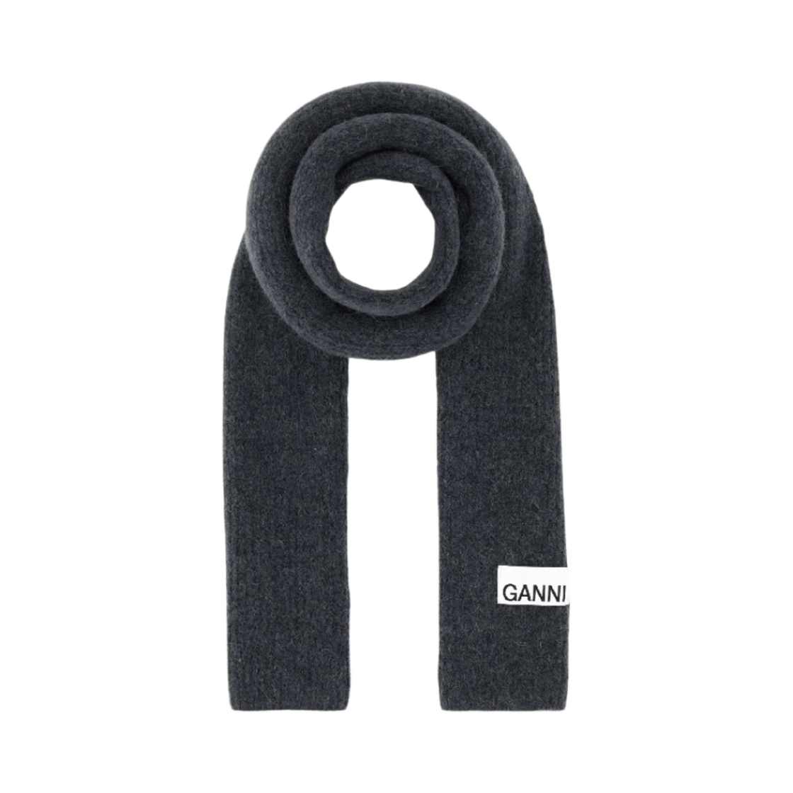 A4933-490 Ganni Soft Wool Scarf Volcanic Ash