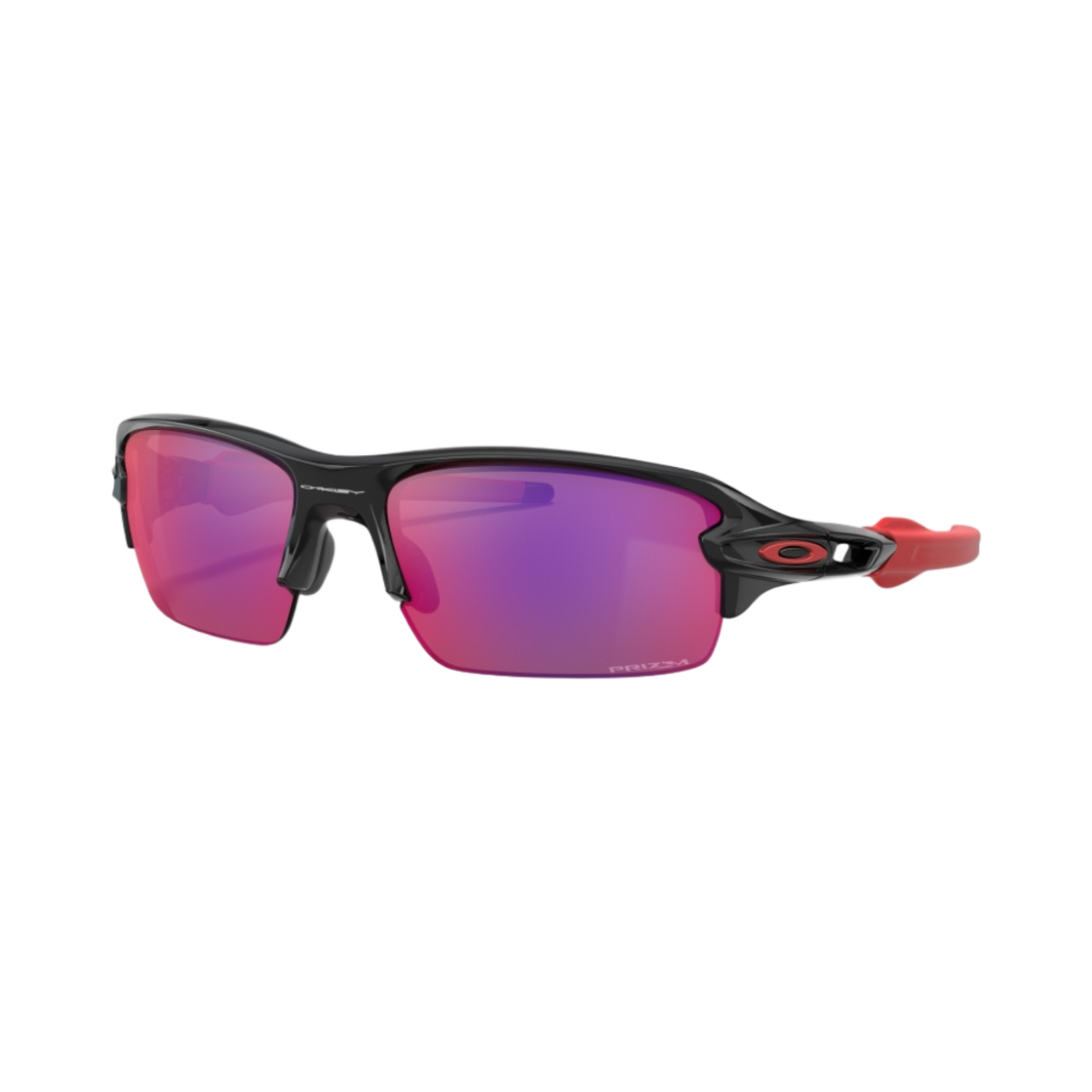 (유스) 오클리 플랙 XS 폴리쉬드 블랙 프레임 프리즘 로드 하이 브릿지 핏((Youth) Oakley Flak XS Polished Black Frame Prizm Road High Bridge Fit) - 1